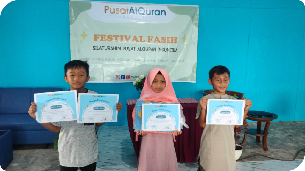 Para Juara Lomba Fasih oleh Pusat Al Quran Indonesia 2022